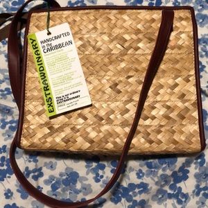 Handcrafted straw purse
